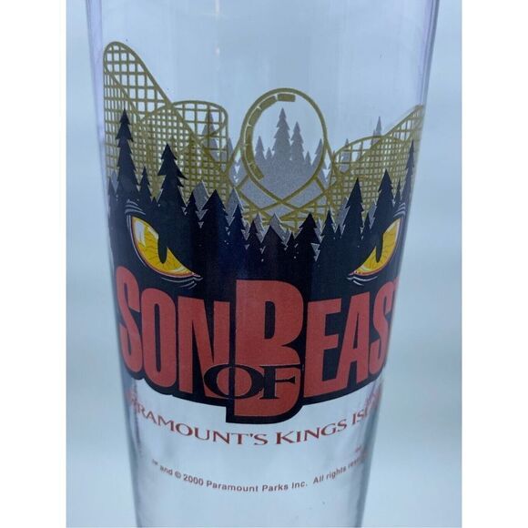 Kings Island Son of Beast Roller Coaster Amusement Park Pilsner Glass Paramount - Picture 5 of 10